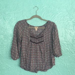 Mossimo Flowy Bohemian Print Top S Small